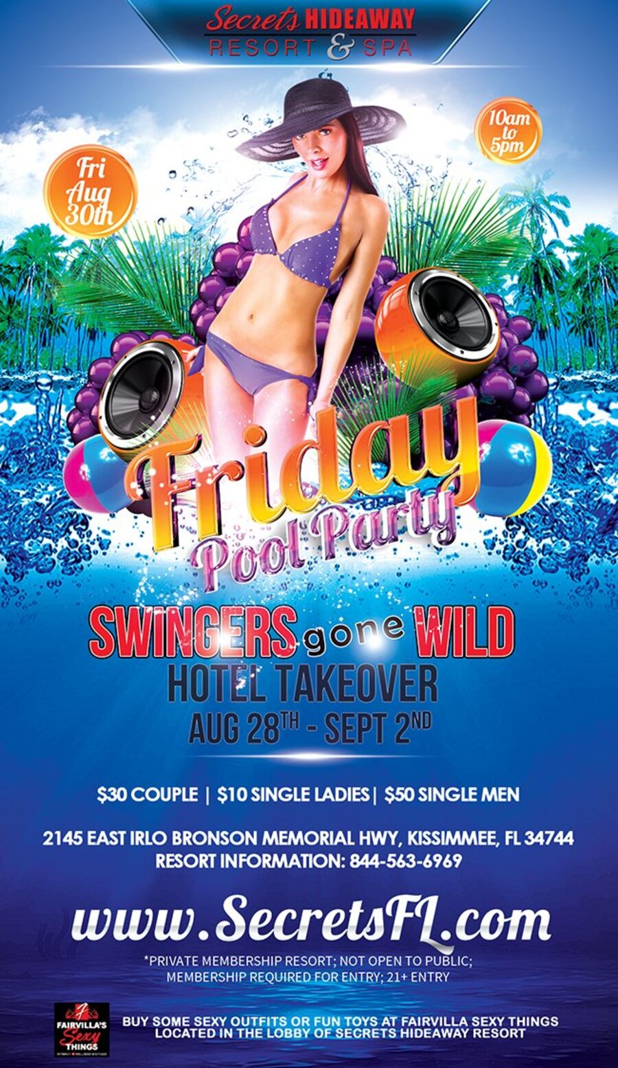 Friday Pool Party 10am-5pm - Swingers Gone Wild