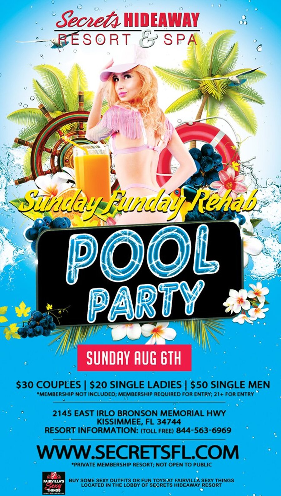 Sunday Funday Rehab Pool Party - Back to School Swing H