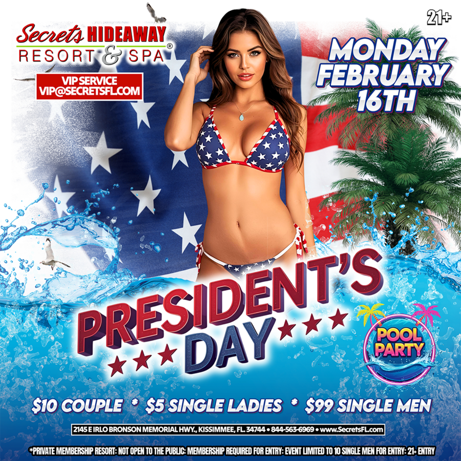 President’s Day Pool Party 10am - 5pm