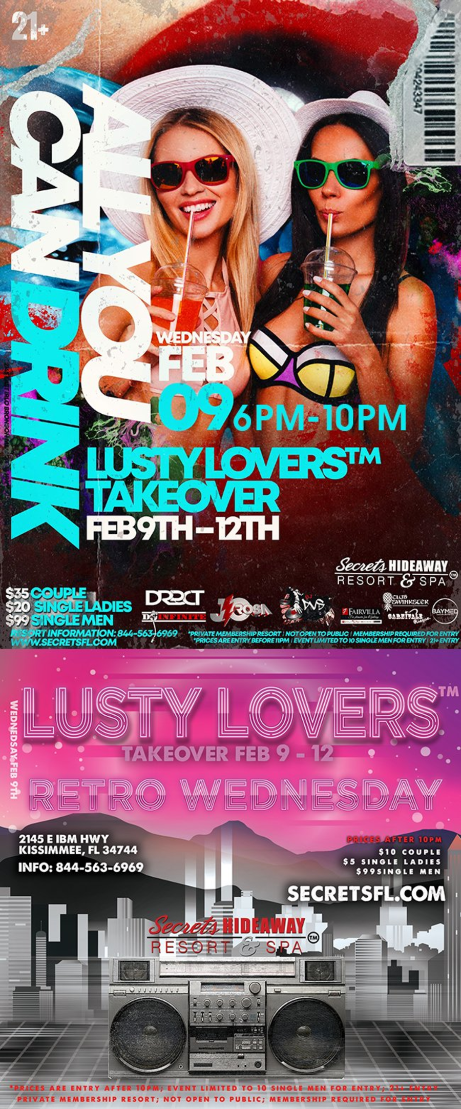 All U Can Drink Happy Hour - Lusty Lovers Takeover