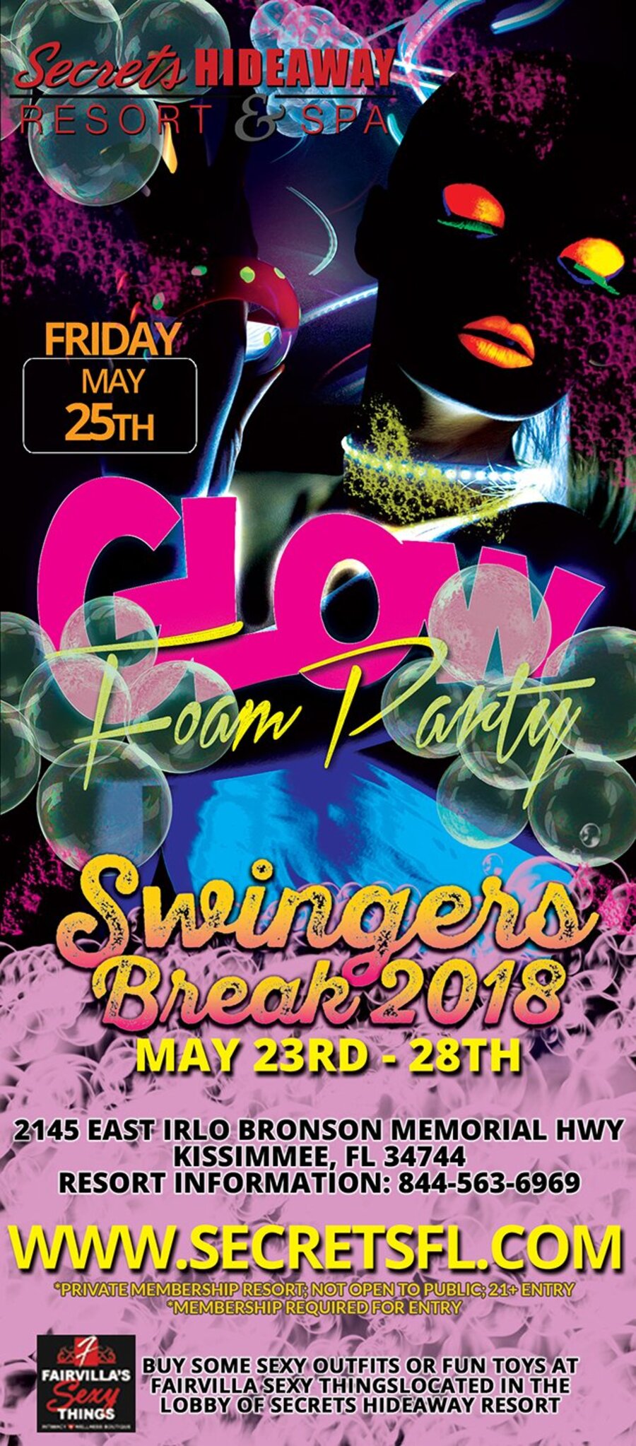 Glow Foam Party Swingers Break 2018