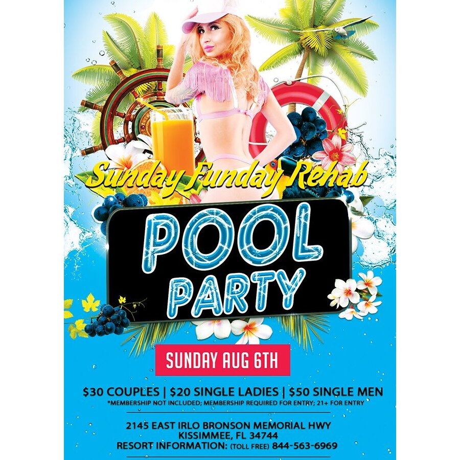 Sunday Funday Rehab Pool Party - Back to School Swing H