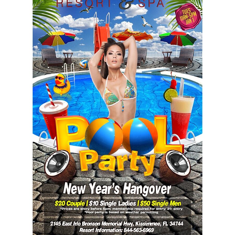 New Year's Hangover Pool Party 11am-5pm