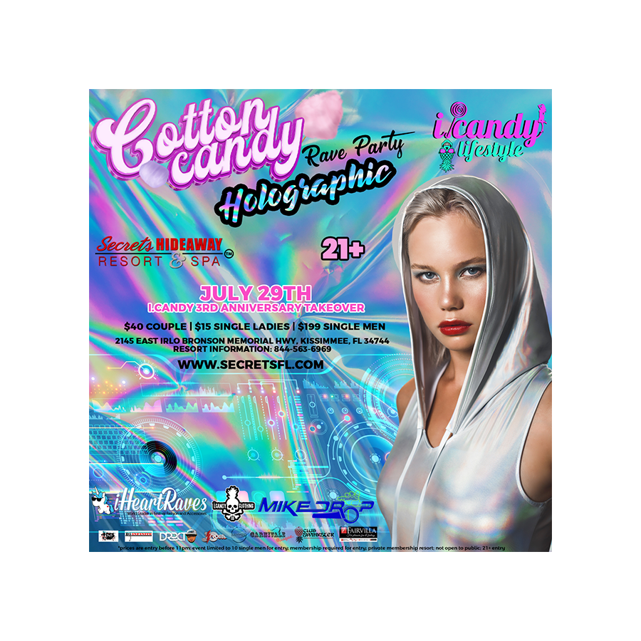 Cotton Candy Holographic Rave Party  - iCandy Takeover
