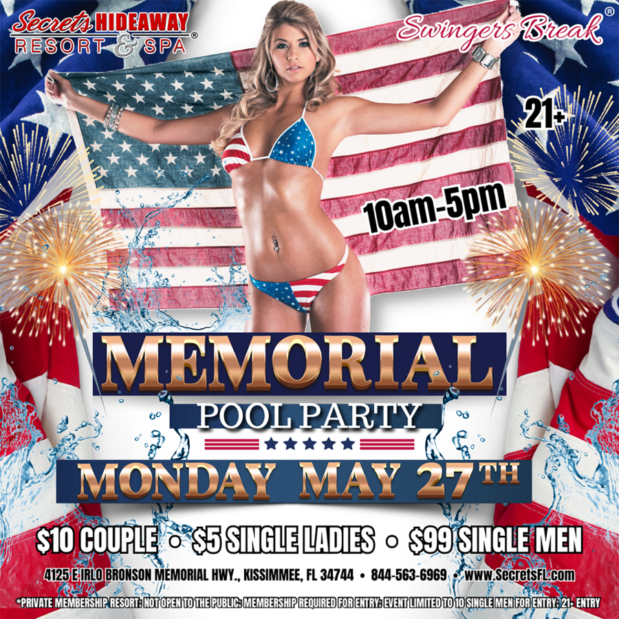 Memorial Day pool party - Swingers Break®