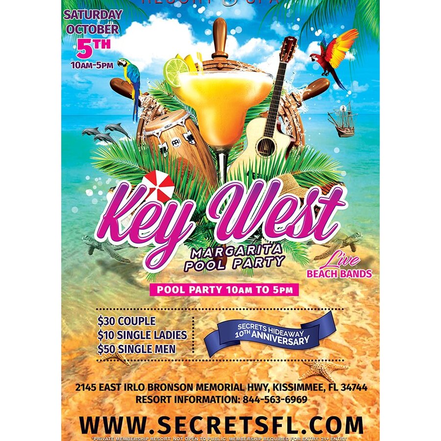 Key West Margarita Pool Party 10am-5pm