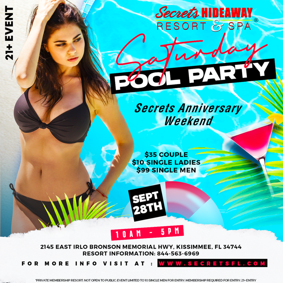 Pool Party 10am-5pm - Secrets Anniversary