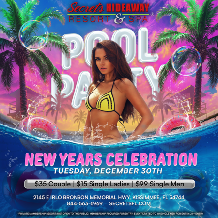 Pool Party 10am - 5pm - New Year's Celebration