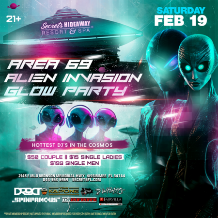 Area 69 alien invasion (Glow party)
