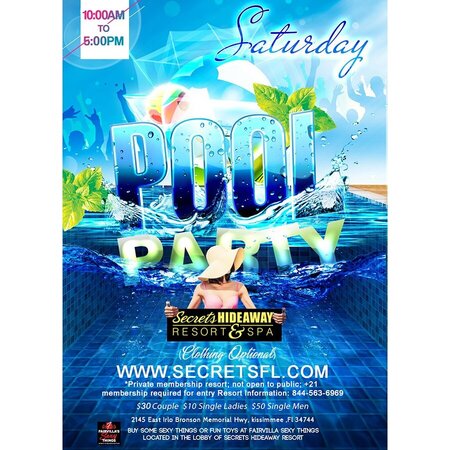 Saturday Pool Party 10am - 5pm 